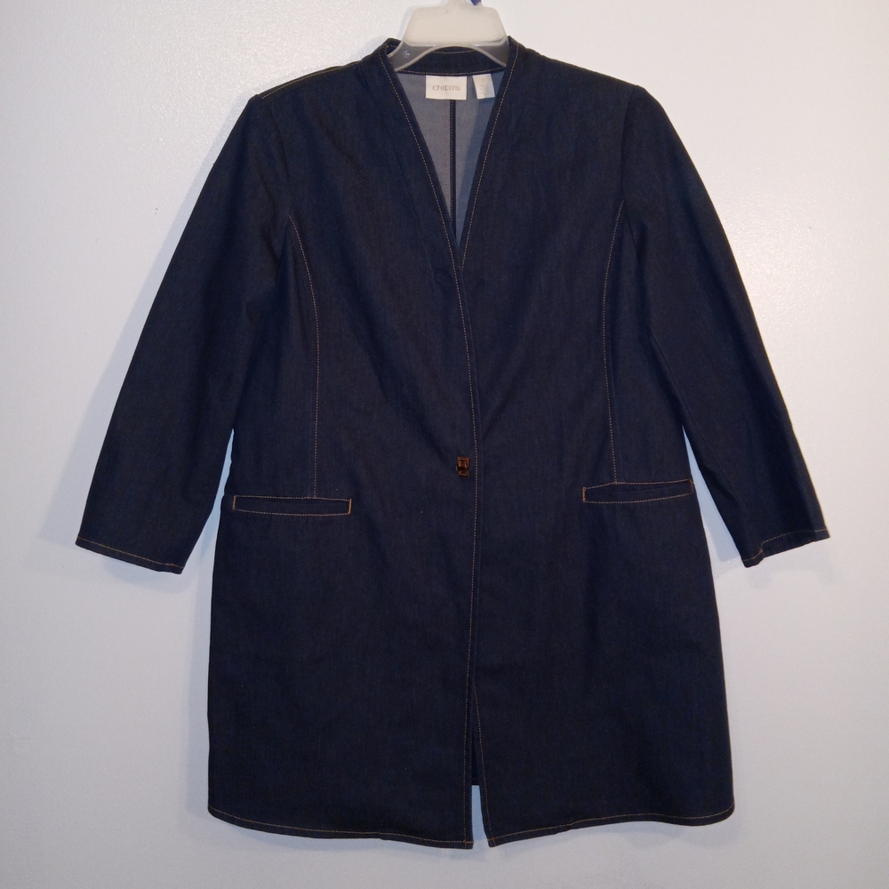 Chico's Dark Denim Blazer